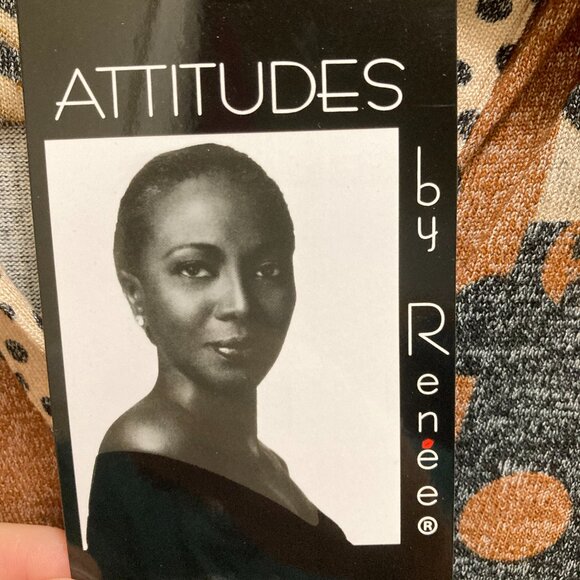 Attitudes by Renee Tunic size 1X color--Brown/Black - Picture 5 of 9